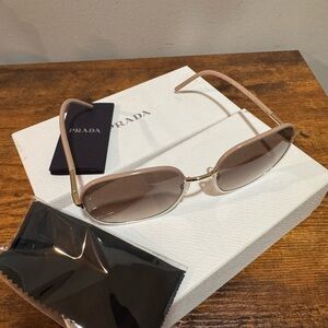 Prada Tan Oval Sunglasses